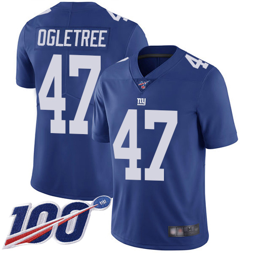 Men New York Giants 47 Alec Ogletree Royal Blue Team Color Vapor Untouchable Limited Player 100th Season Football NFL Jersey